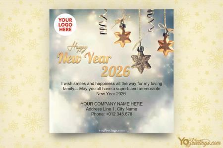 Sparkling 2026 New Year Greeting Card for Company