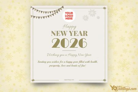 Upload Logo on Happy New Year Cards for Business Clients 2026