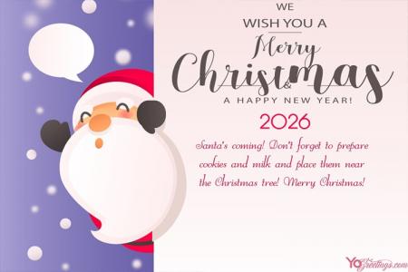 Wish You Merry Christmas And Happy New Year 2026 Wishes Cards
