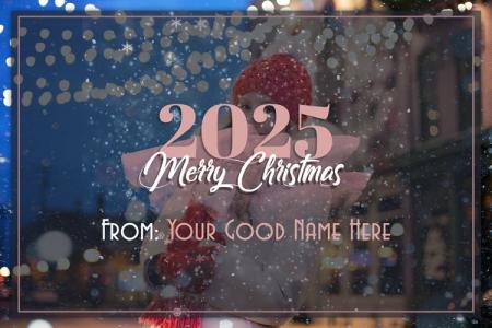Write Name and Photo on Christmas & New Year 2026 Card