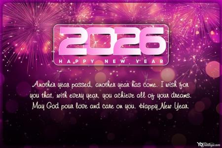 Create Beautiful New Year 2026 Fireworks Greeting Card