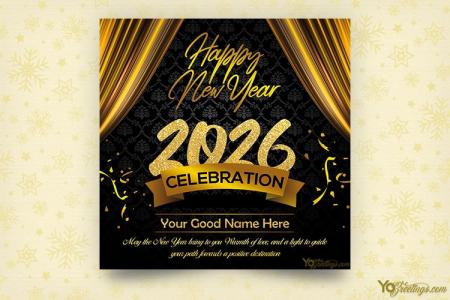 Online New Year 2026 Wishes Card With Name Edit