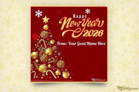 Happy New Year 2026 Greeting Card With Name Generator