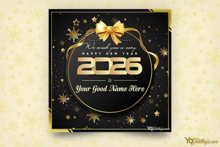 Happy New Year 2026 Wishes Card With Name Editor