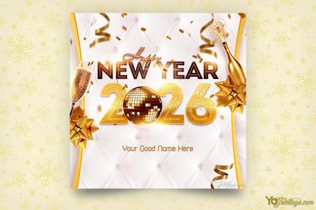 Write Name On Happy New Year Greeting Cards