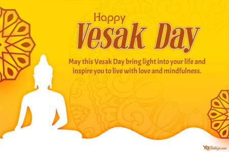 Light and Peace Buddha’s Birthday Greeting Card Template