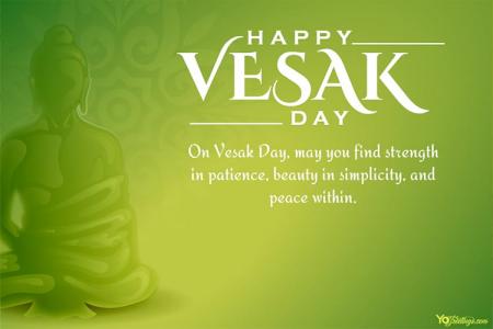 Serene Green Vesak Greeting Card – Meaningful and Peaceful