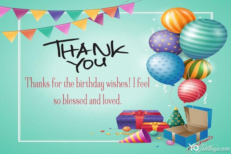 Birthday Thank You Card Wording