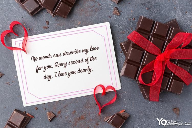Sweetest Chocolate Love Greeting Cards Online Editing