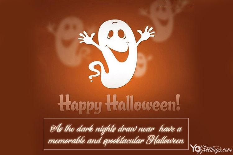 Boo! Happy Halloween Greeting Wishes Card Maker