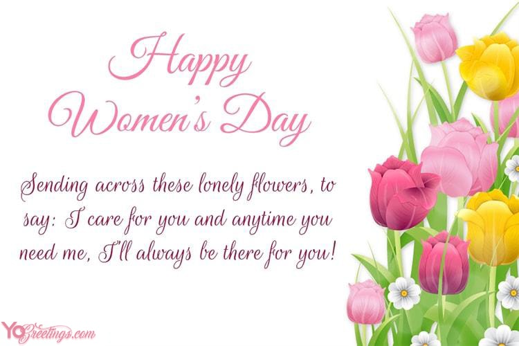 Lovely Flower Happy Women's Day Wishes Card Messages