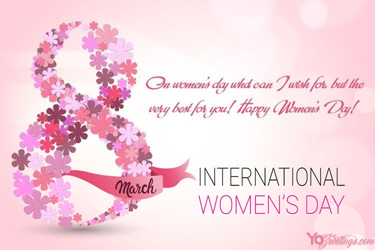 Customize Hapy Women's Day 8 March eCard, Greeting Card