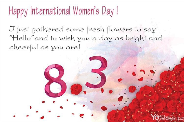 Free Download Happy International Women's Day Rose Card