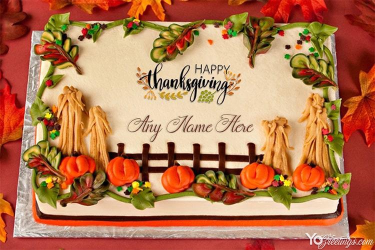 Happy Thanksgiving Birthday Cakes With Name Generator