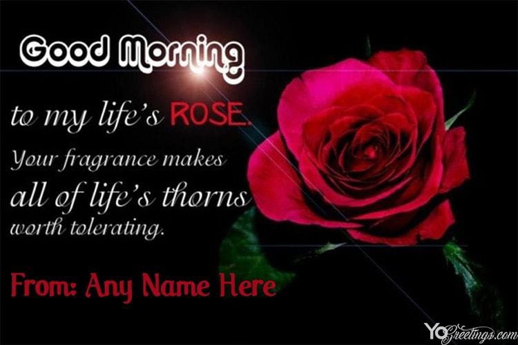 Good Morning Card for My Love With Name Editor