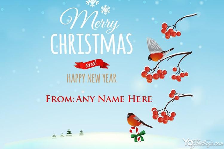 Christmas & New Year 2025 Greeting Card With My Name Edit