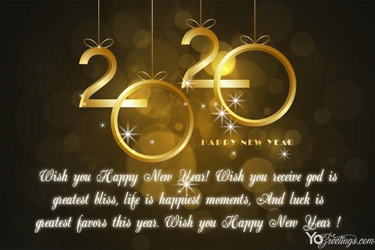 Sparkling Happy New Year 2020 Card Messages & Wishes