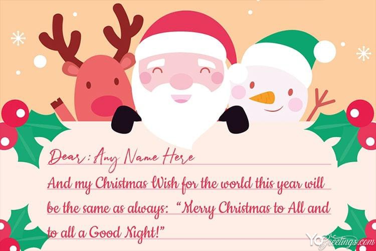Free Funny Merry Christmas Wishes Card With Santa Claus