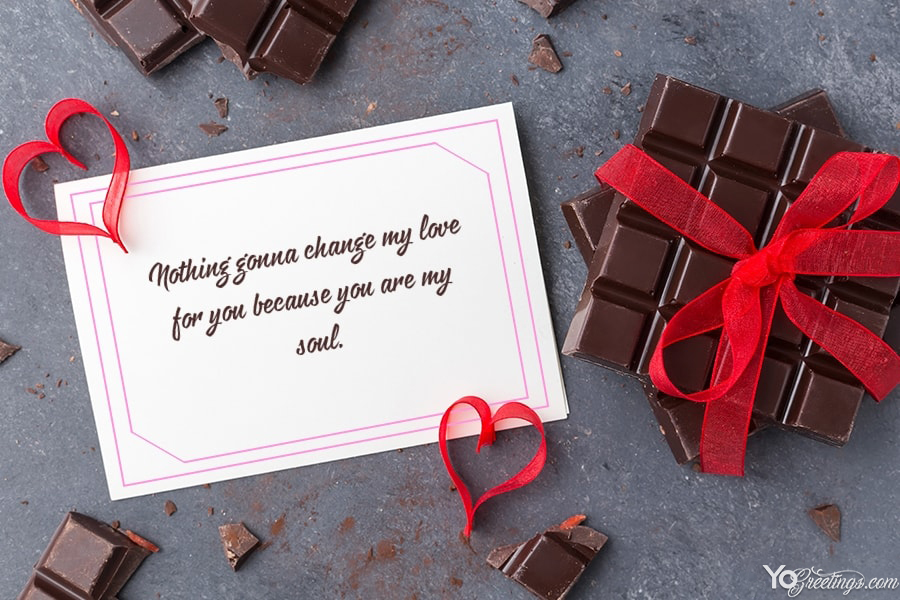 Valentine's day card image with sweet chocolate