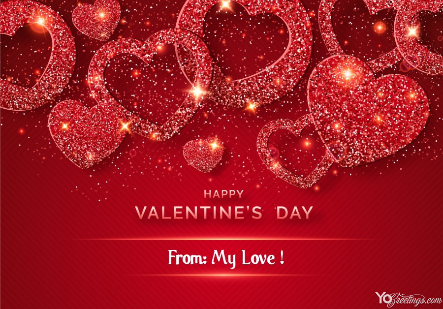 Download romantic Valentines card with name editing