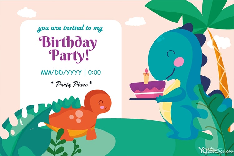 Free Lovely Birthday Party Invitation Card Maker Online
