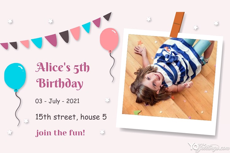 Make Your Own Birthday Invitation Cards with Photo Free