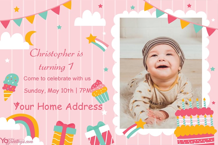 Create Birthday Invitation Card With Photo Online