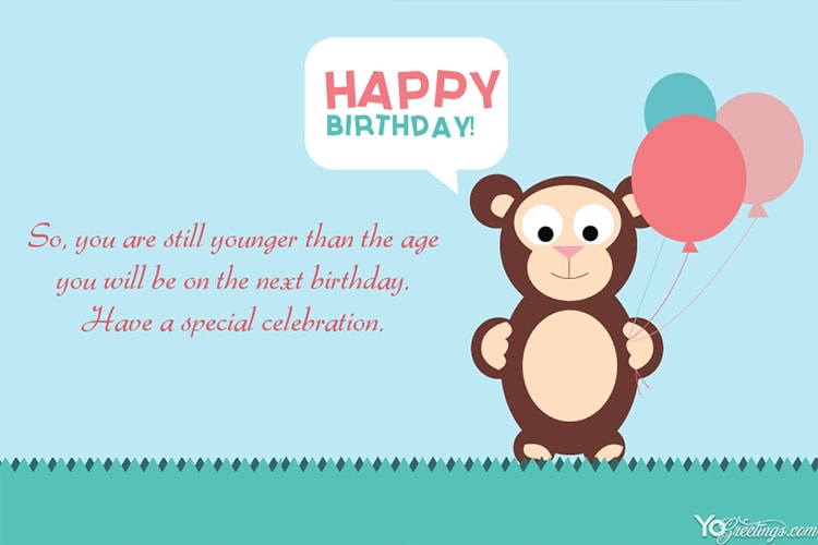 Free Funny Birthday Wishes Card With Balloons