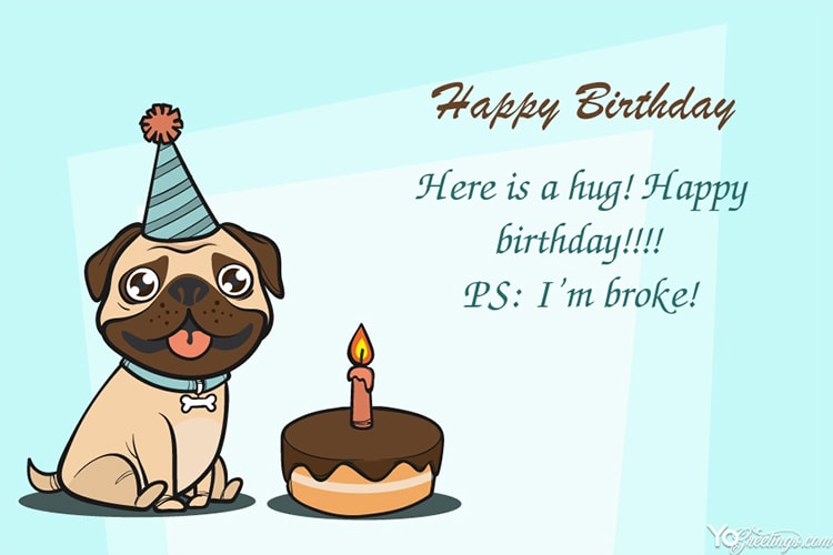 Make Your Own Funny Pug Greeting Cards Online Free