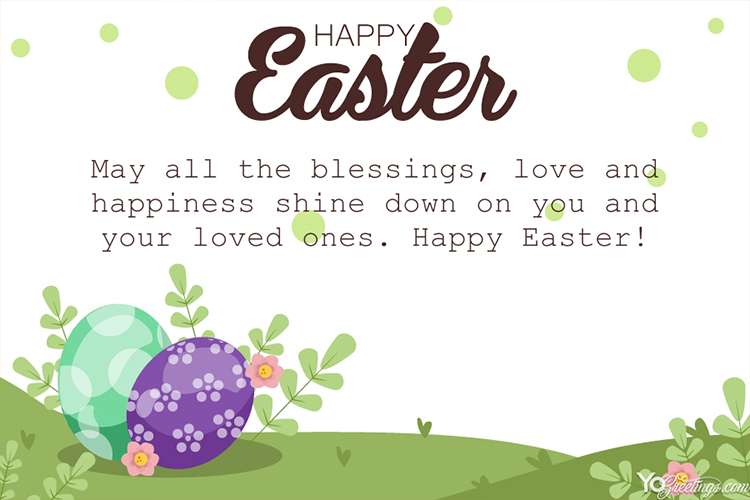 Spring Happy Easter Wishes Cards Maker Online