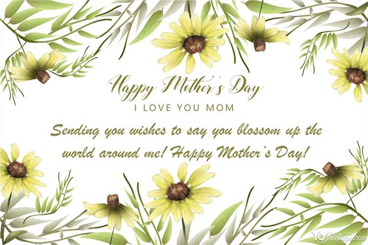 Free Yellow Mother's Day Flower Cards Images