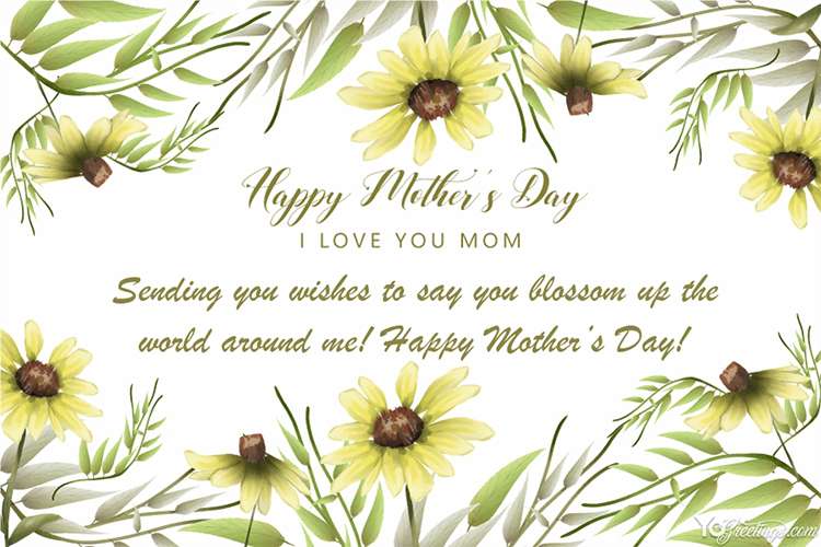 Free Yellow Mother s Day Flower Cards Images