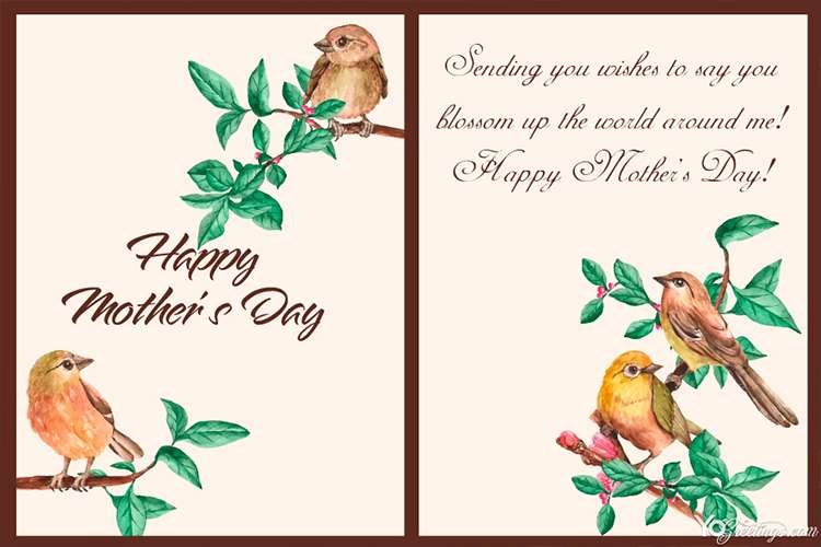 Watercolor Mother's Day Card Free Download