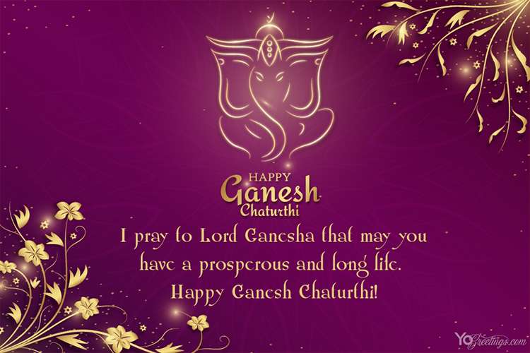 Golden Glow Happy Ganesh Chaturthi Card 2022