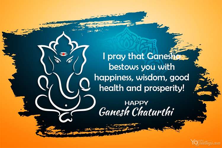 Lord Ganesha Greeting Wishes Card Online Free