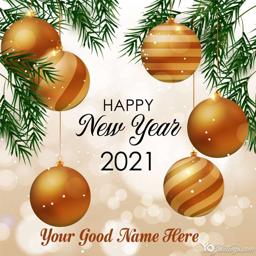 Happy New Year 2021 Wishes Card With Name Editor