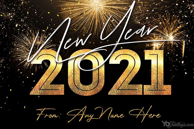New Year's Eve 2021 Card With My Name Edit Free Download