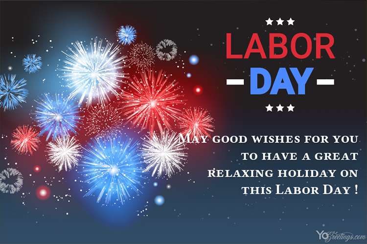 Make Happy Labor Day Card With Fireworks