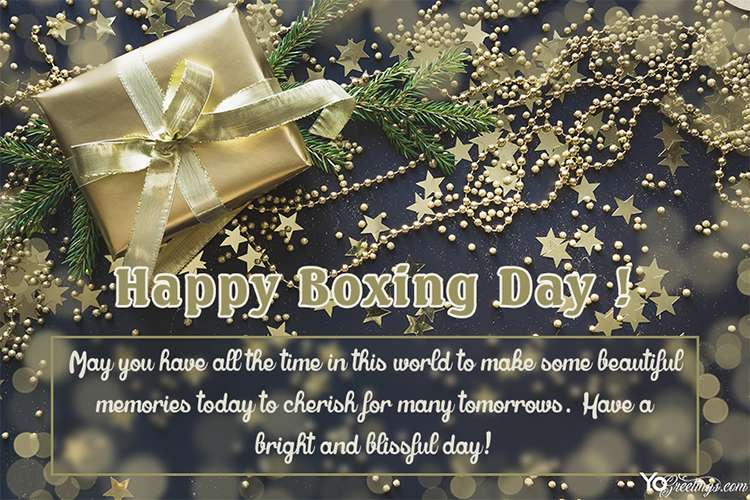Luxury Golden Boxing Day Greeting Cards