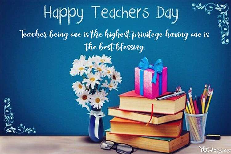 Personalized World Teacher's Day Greeting Wishes Card Images