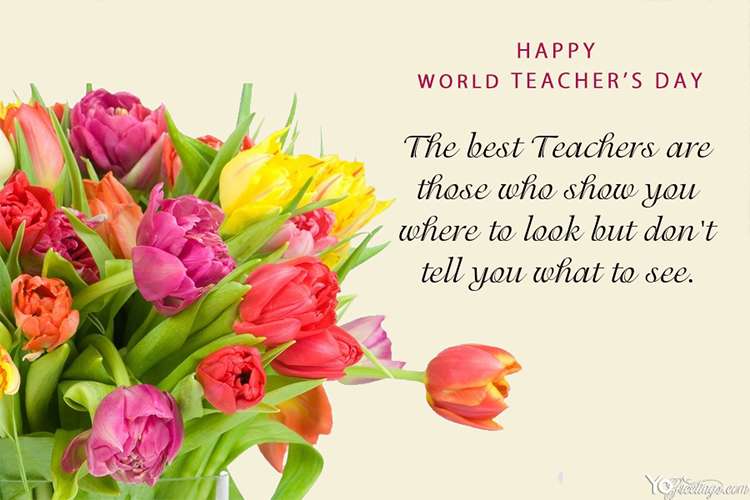 Celebrate World Teacher's Day With Flowers Cards
