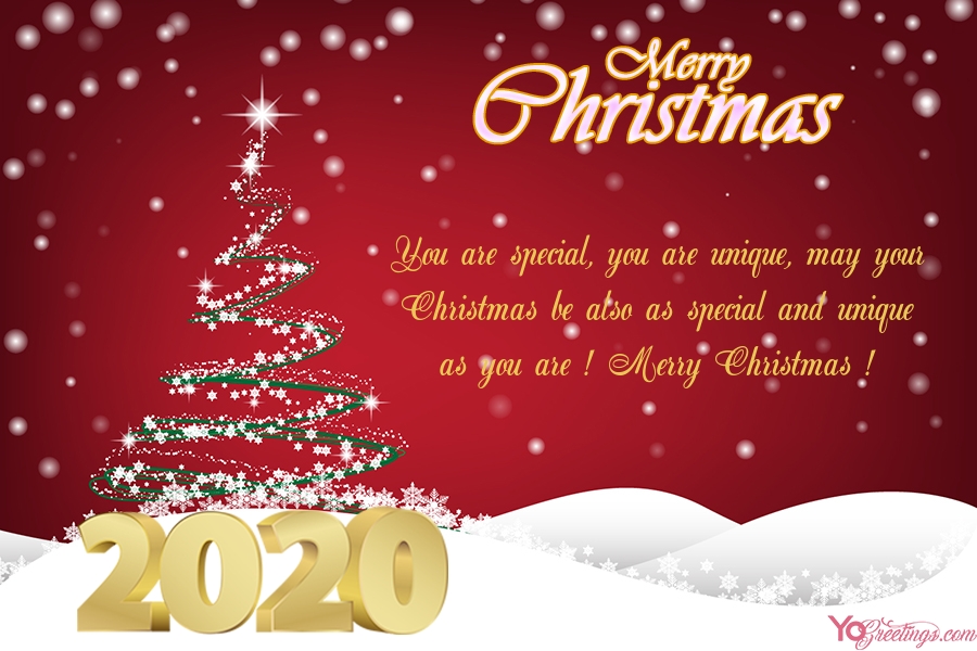 Snow Christmas Tree Card 2020 Maker Free Download