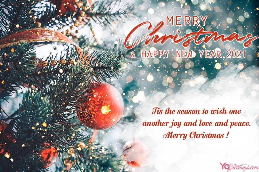 Christmas and New Year 2021 Wishes Card Maker Online Free
