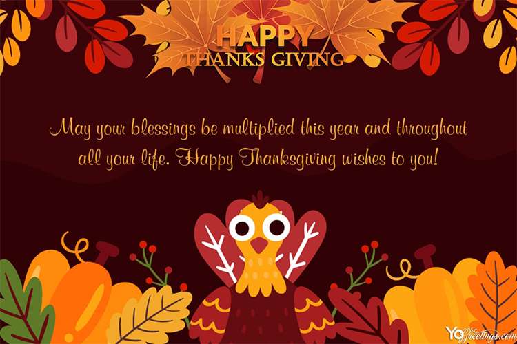 Create Thanksgiving Greeting Wishes Card Images