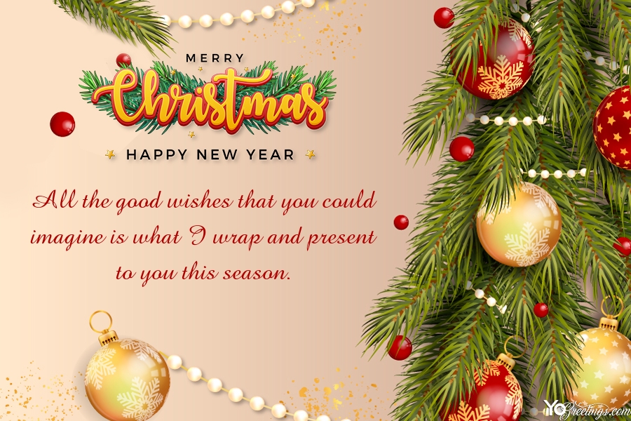 Wishing You Christmas And Happy New Year 2023 Greeting Card Online