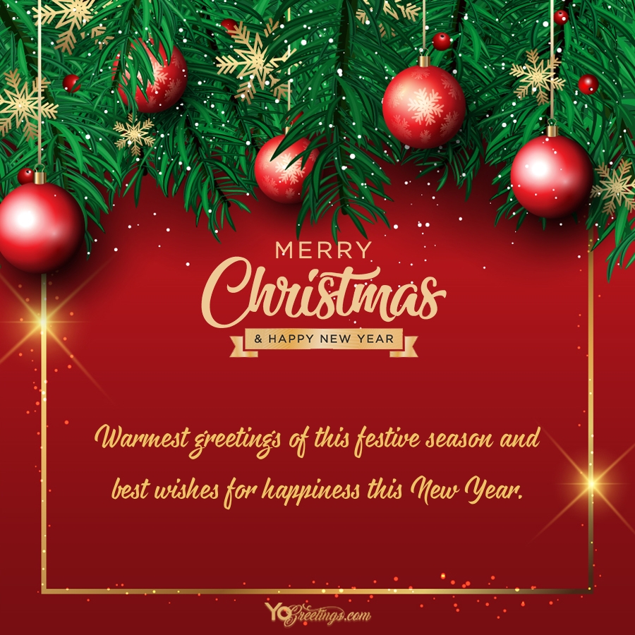 Personalized Christmas Wishes Greeting Card With Ornaments