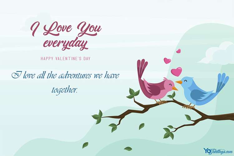 Lovely Romantic Valentines Day Greeting Card