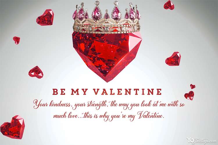 Luxury Love Heart Diamond Valentines Day Card