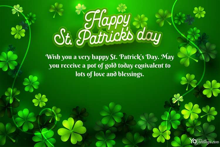 Free St. Patrick's Day [March 17] Wishes Cards With Shamrocks