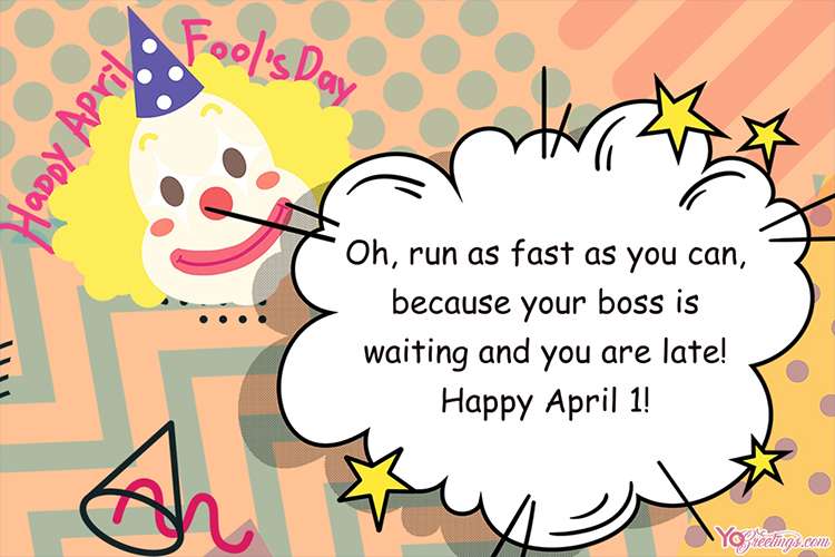Funny April Fools' Day Card With Funny Wishes Edit